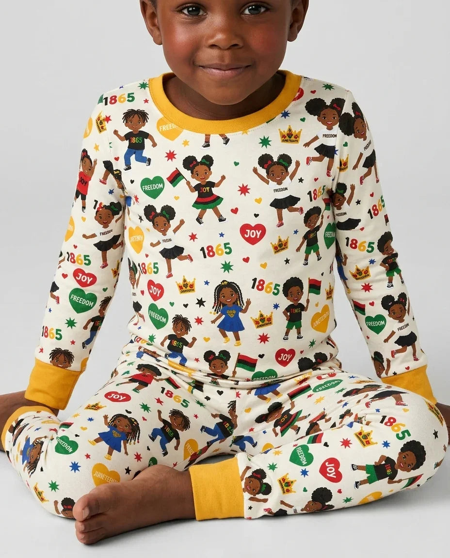 Zweiteiliges Langarm-Pyjama-Set mit Sommerfrüchten