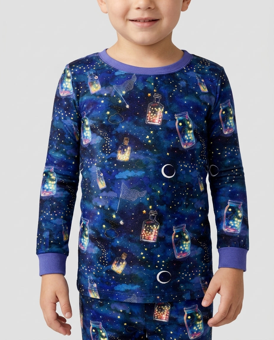 Dreamy Fireflies Bamboo Two Piece Long Sleeve Pajama Set