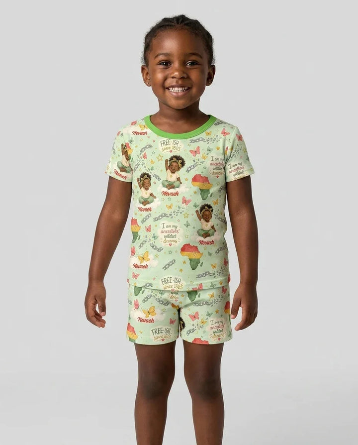 Zweiteiliges Pyjama-Set mit kurzen Ärmeln und Shorts im Sommer-Design