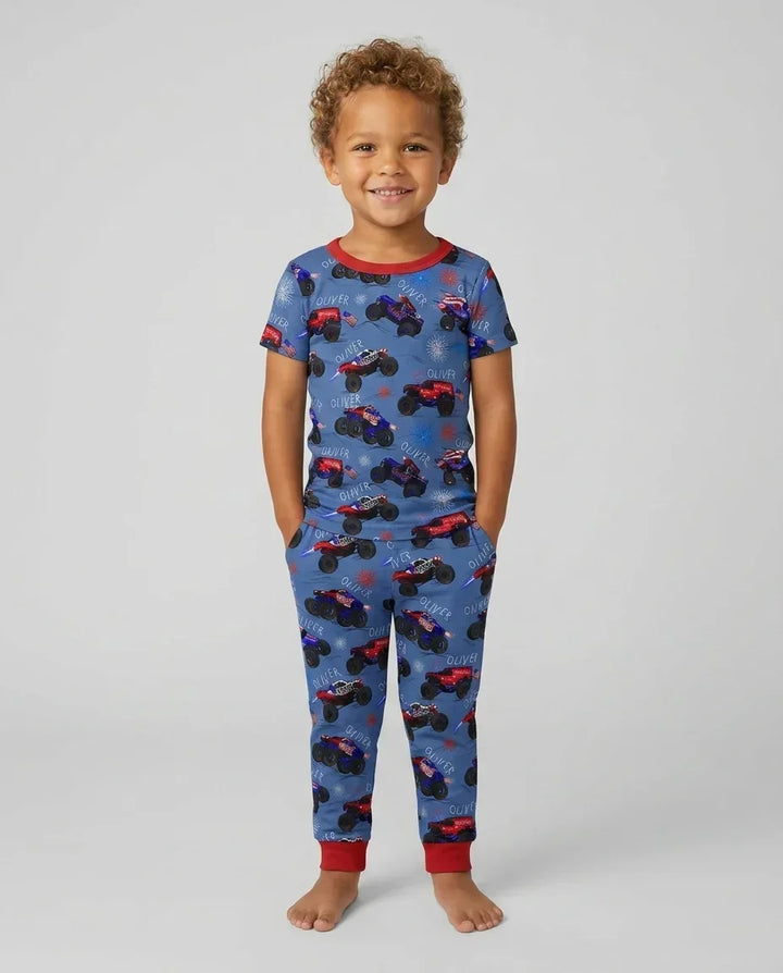 Zweiteiliges, kurzärmliges Pyjama-Set mit Marienkäfern