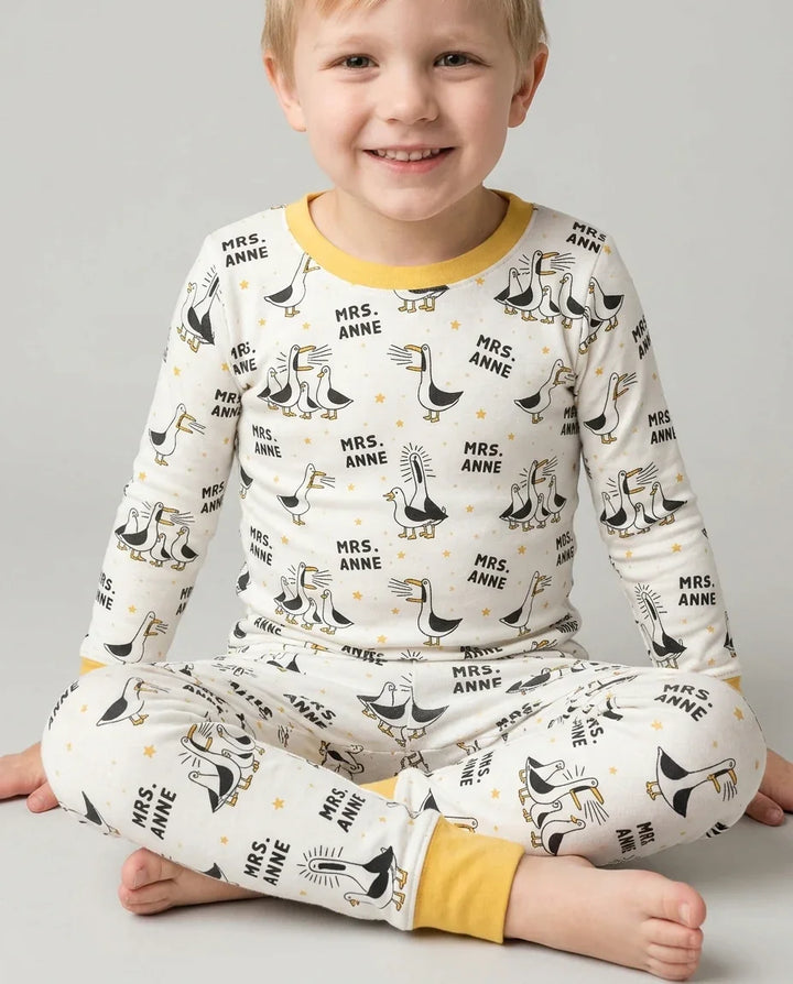 Zweiteiliges Langarm-Pyjama-Set mit Sommerfrüchten