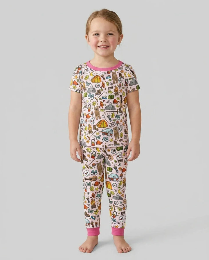 Zweiteiliges, kurzärmliges Pyjama-Set mit Marienkäfern