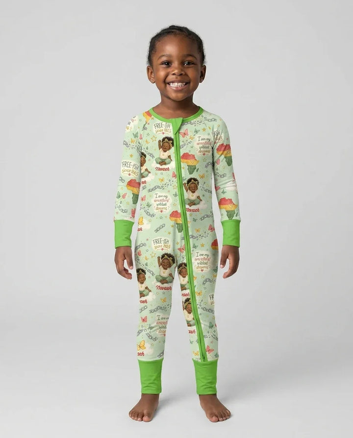 Custom Name Juneteenth I Am My Ancestors' Wildest Dream Bamboo Convertible Zippy