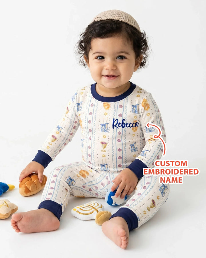 Zweiteiliges Langarm-Pyjama-Set mit Sommerfrüchten