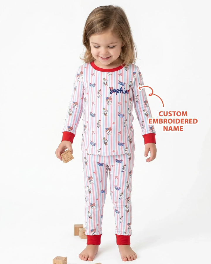 Zweiteiliges Langarm-Pyjama-Set mit Sommerfrüchten