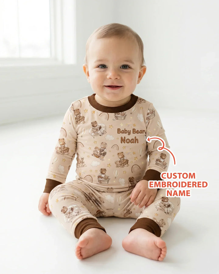 Zweiteiliges Langarm-Pyjama-Set mit Sommerfrüchten