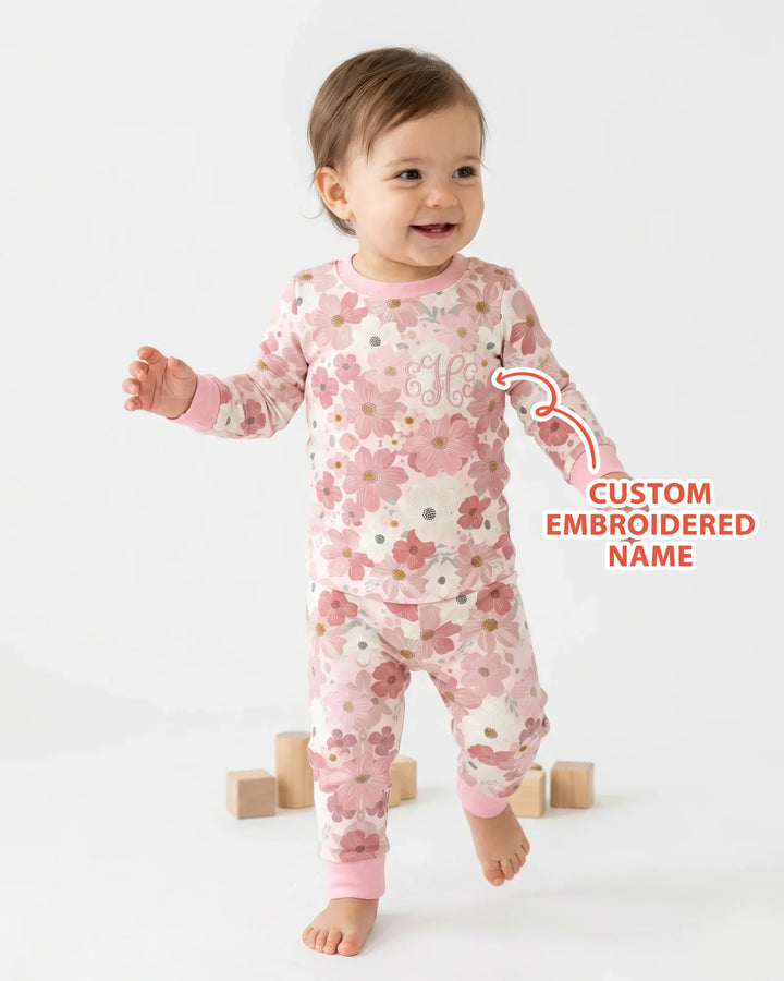 Zweiteiliges Langarm-Pyjama-Set mit Sommerfrüchten