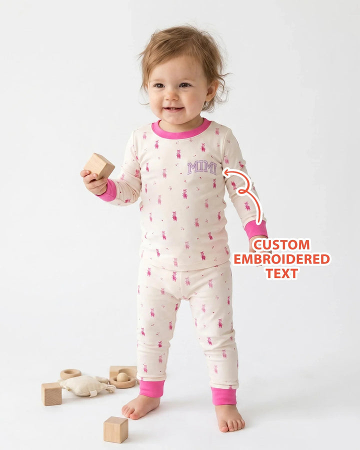 Zweiteiliges Langarm-Pyjama-Set mit Sommerfrüchten
