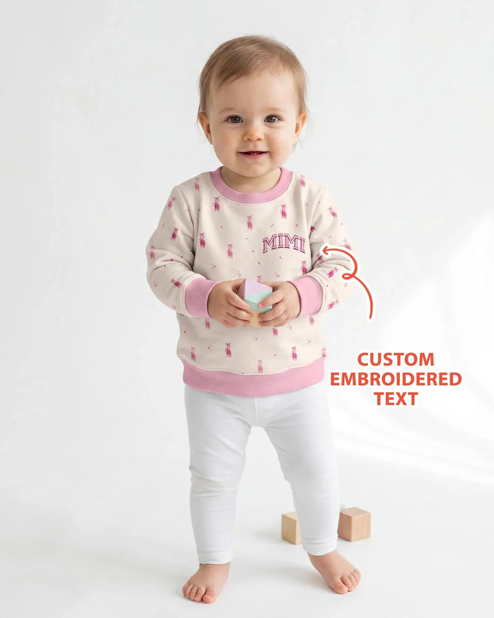 Custom Embroidered Mommy and Me Matching Bamboo Crewneck Sweatshirt