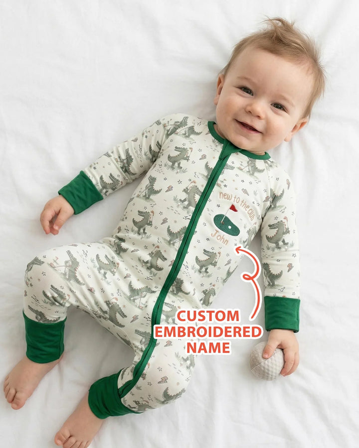 Personalized Embroidered Name Crocodile Golf Bamboo Convertible Zippy