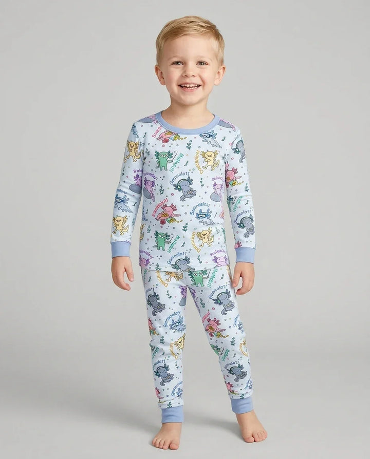 Zweiteiliges Langarm-Pyjama-Set mit Sommerfrüchten