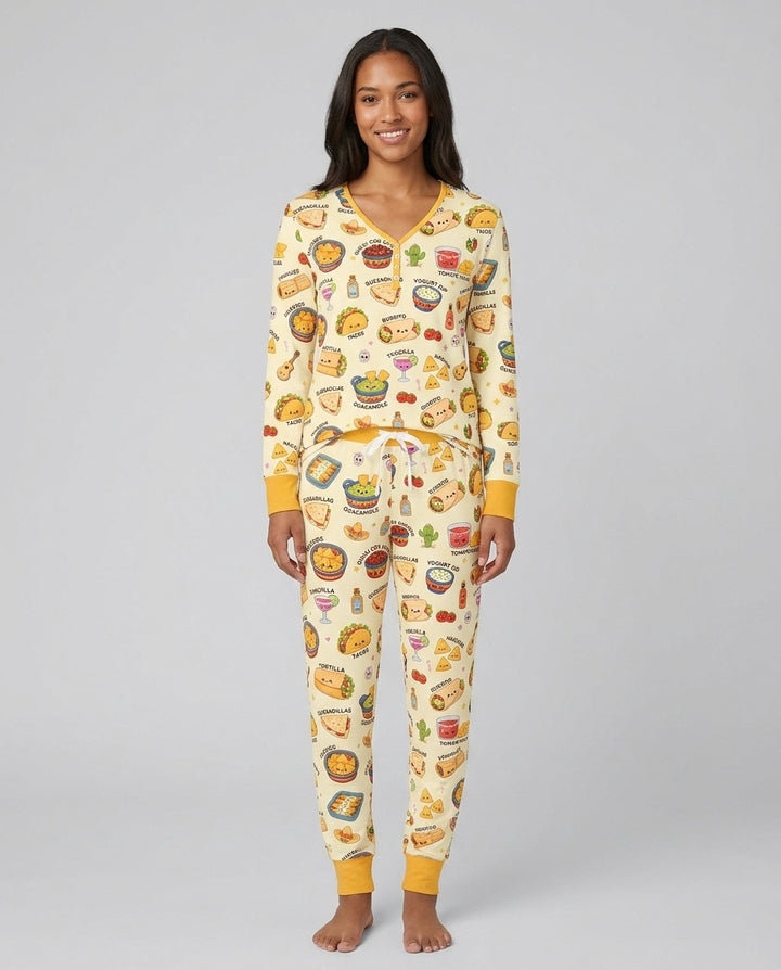 Kawaii Mexican Food Bamboo Women Pajama Set