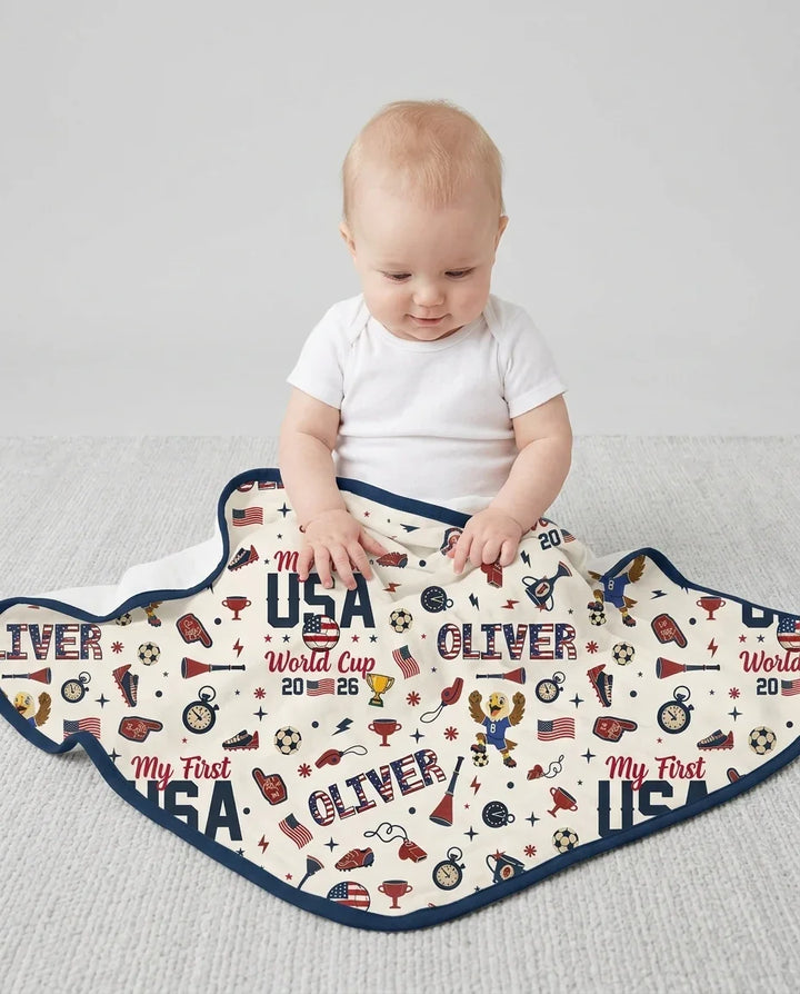 My First Soccer Cup 2026 Bamboo Blanket