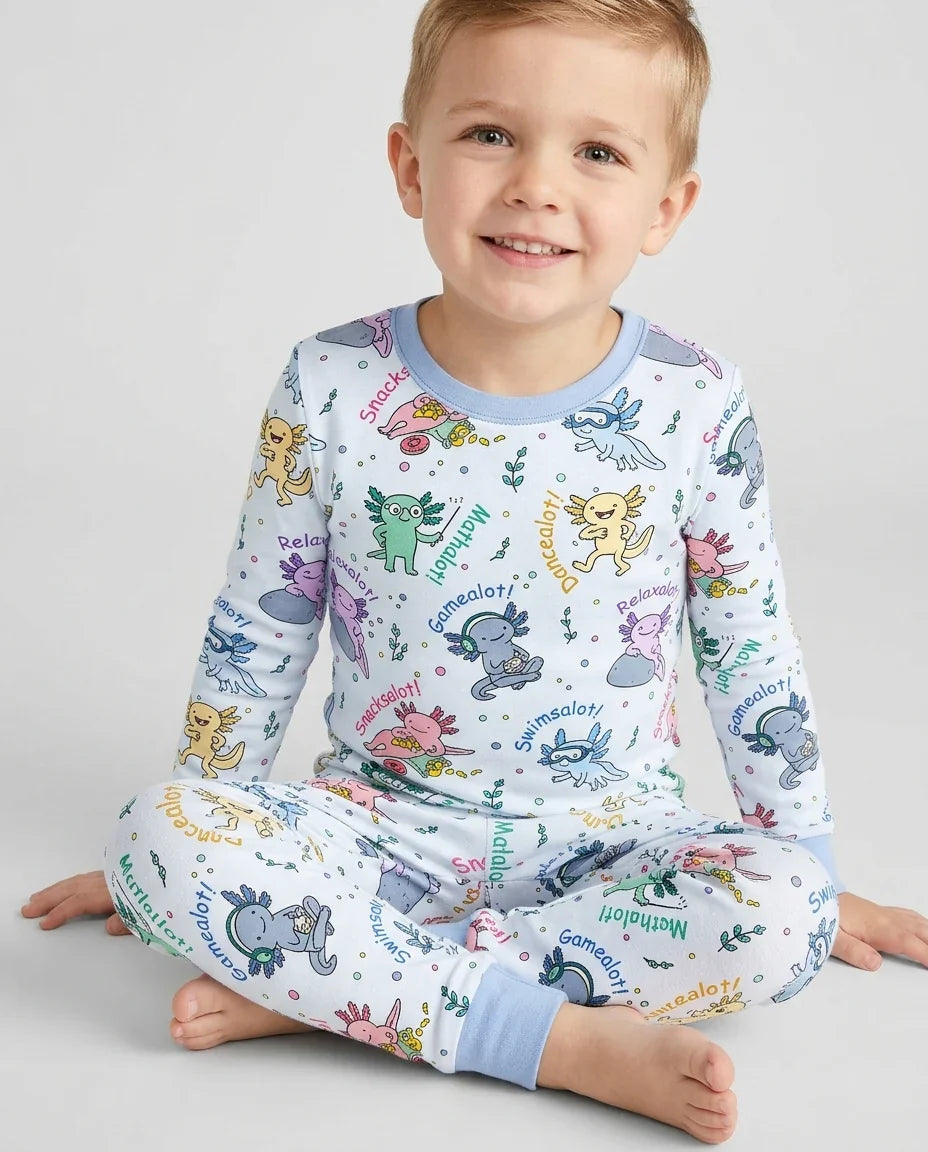 Zweiteiliges Langarm-Pyjama-Set mit Sommerfrüchten