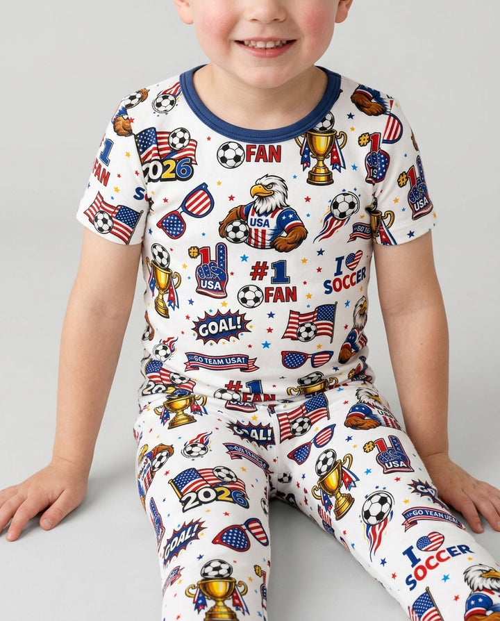 Zweiteiliges, kurzärmliges Pyjama-Set mit Marienkäfern