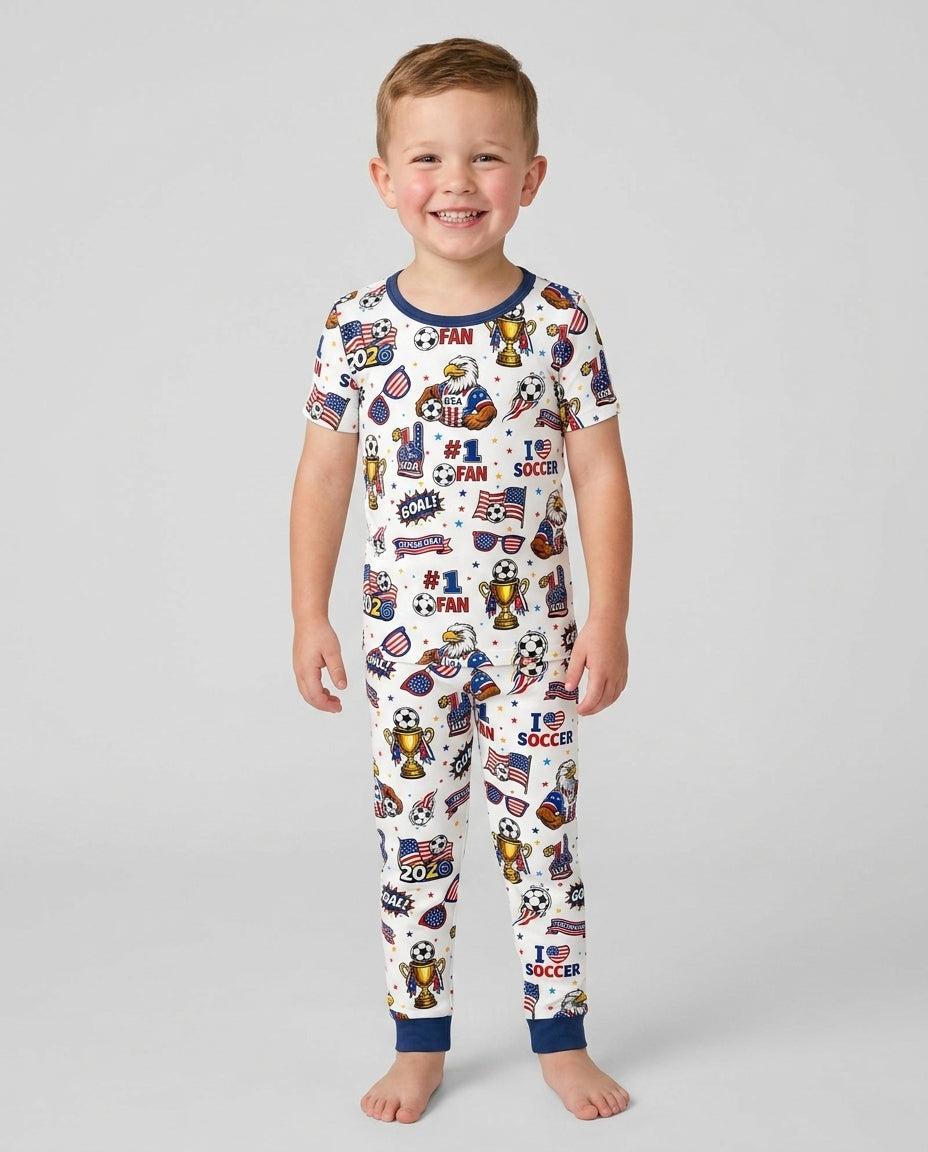 Zweiteiliges, kurzärmliges Pyjama-Set mit Marienkäfern