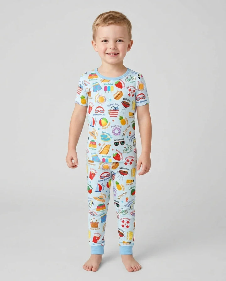 Zweiteiliges, kurzärmliges Pyjama-Set mit Marienkäfern