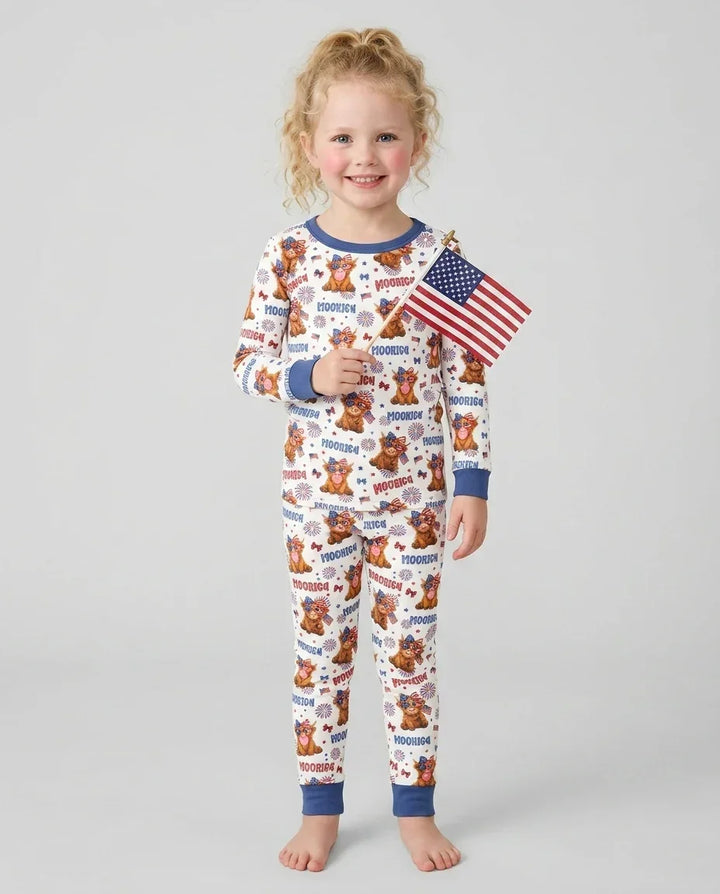 Zweiteiliges Langarm-Pyjama-Set mit Sommerfrüchten
