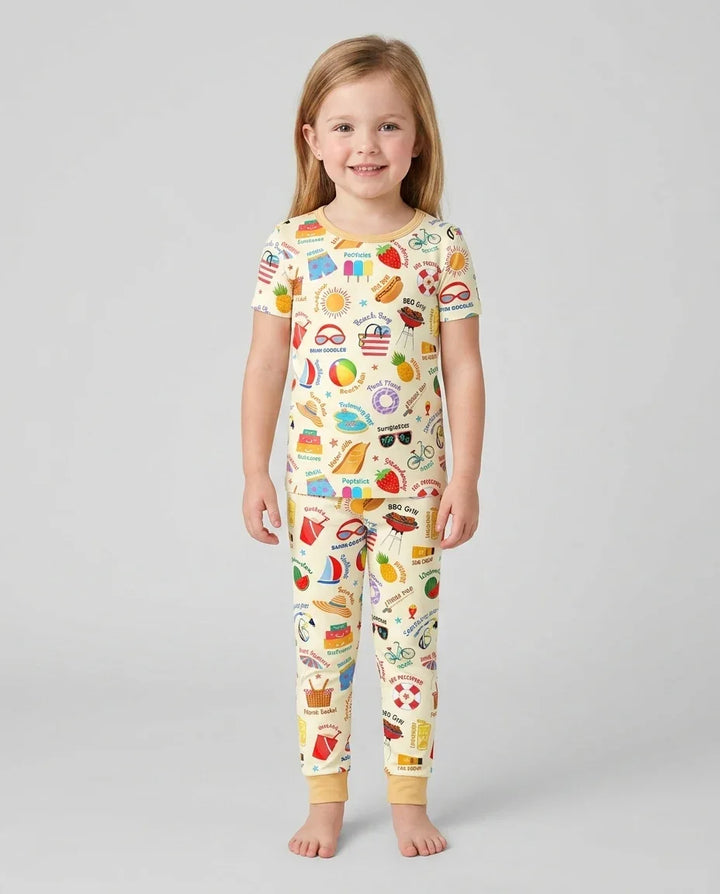 Zweiteiliges, kurzärmliges Pyjama-Set mit Marienkäfern