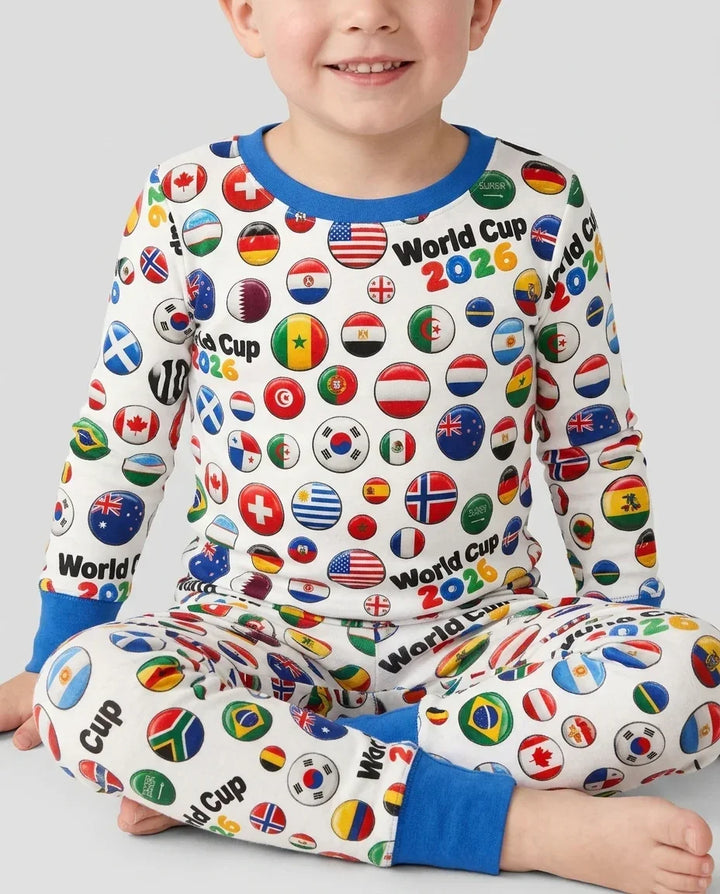 Zweiteiliges Langarm-Pyjama-Set mit Sommerfrüchten