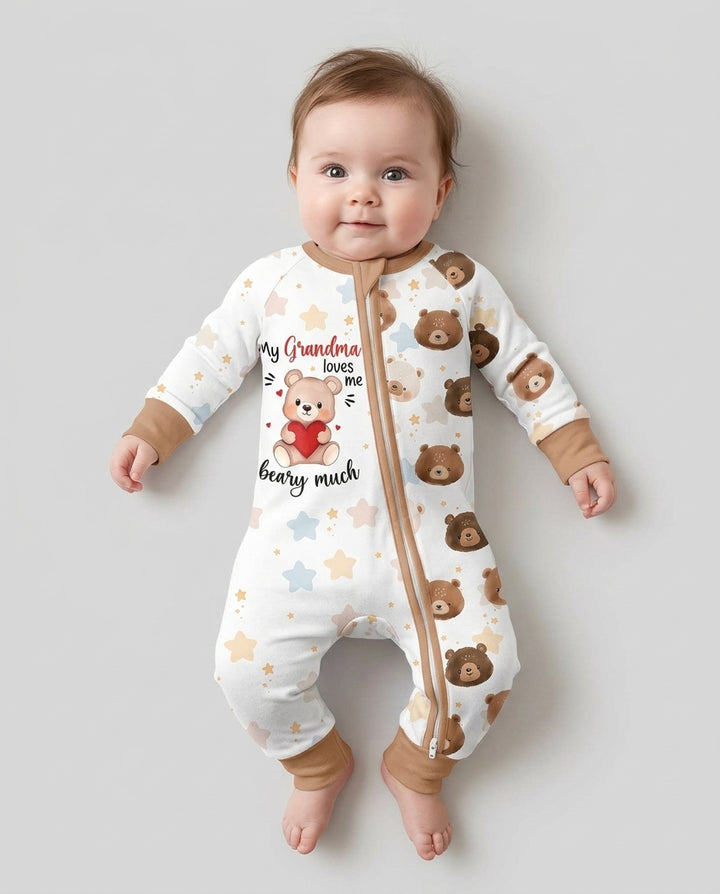 Personalized My Grandma Loves Me Beary Much Bamboo Convertible Zippy