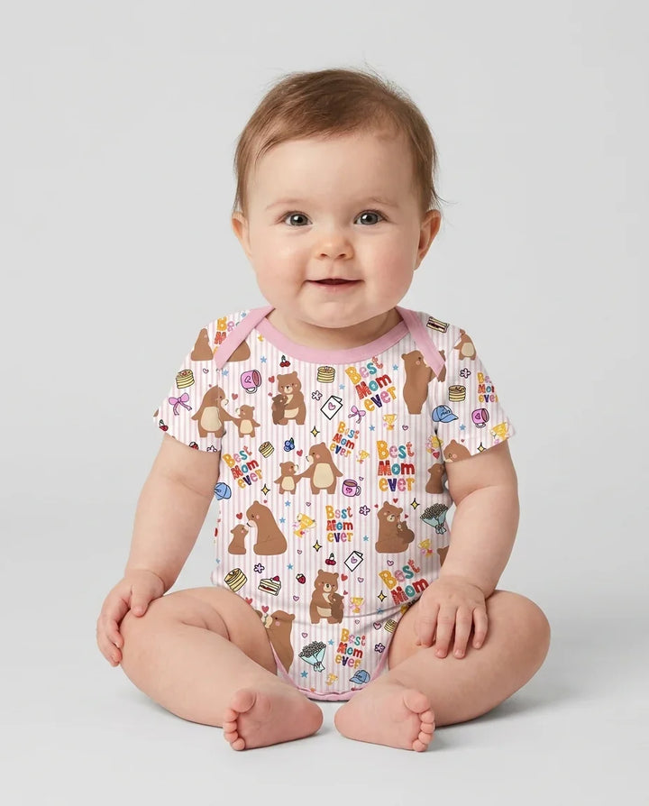 Template Zweiteiliges Pyjama-Set mit kurzen Ärmeln und Shorts