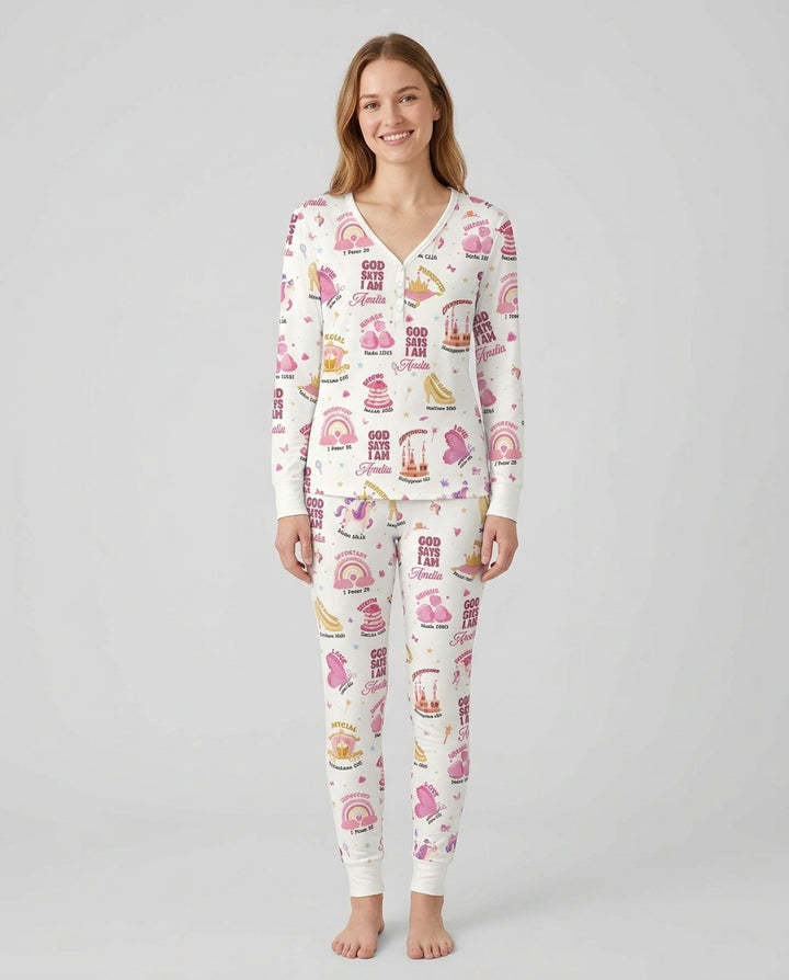 Gott sagt, ich bin Damen-Pyjama-Set