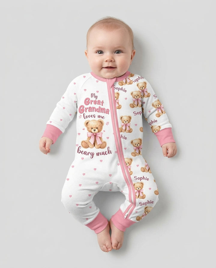 Grandma/... Loves Me Beary Much Personalized Bamboo Convertible Zippy