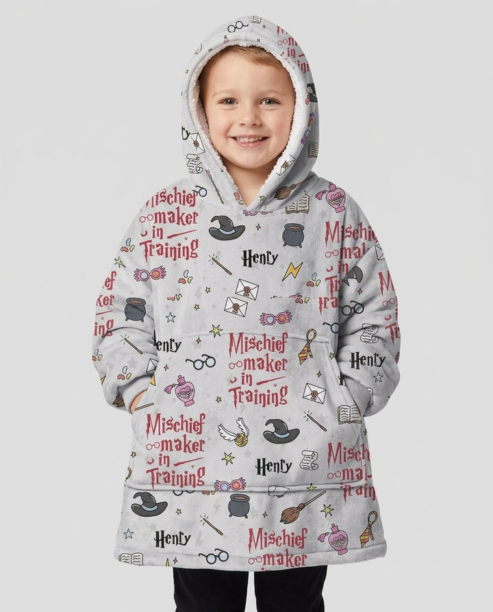 Custom Name Mischief Maker In Training Bamboo Blanket Hoodie