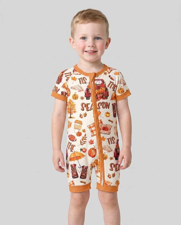 Fall Tis the Season Bamboo Shorty Zippy