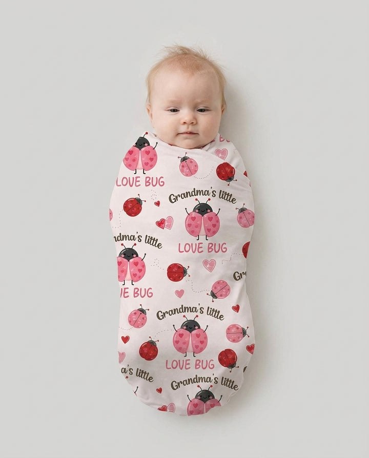 Grandma's Little Love Bug swaddle blanket