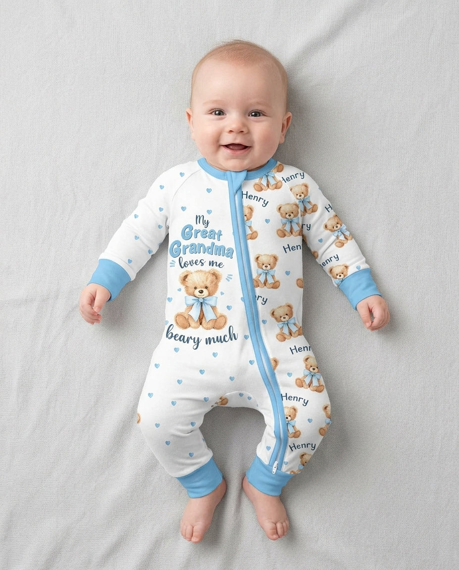 Grandma/... Loves Me Beary Much Personalized Bamboo Convertible Zippy