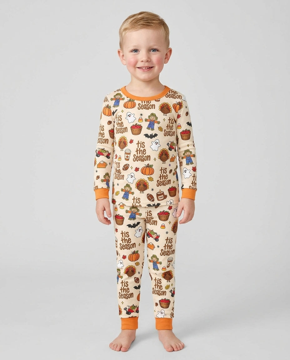 Fall Tis the Season Bamboo Two Piece Long Sleeve Pajama Set