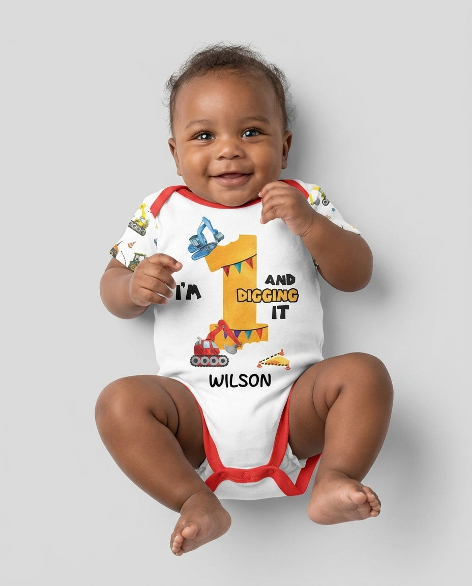 I'm Digging It Birthday - Personalized Name & Age Bamboo Bodysuit