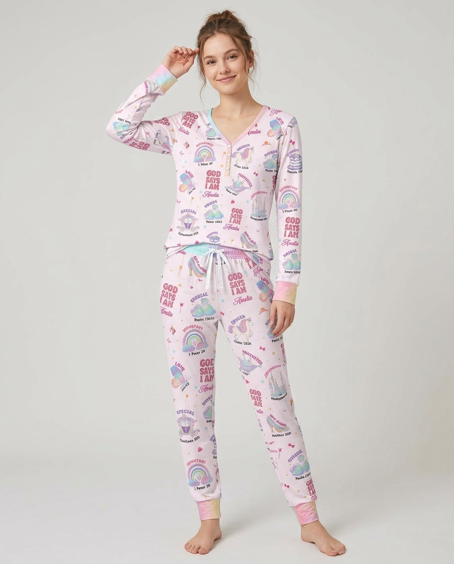 Gott sagt, ich bin Damen-Pyjama-Set