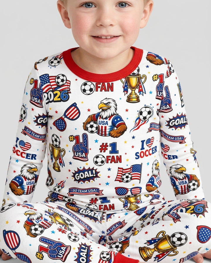 Zweiteiliges Langarm-Pyjama-Set mit Sommerfrüchten