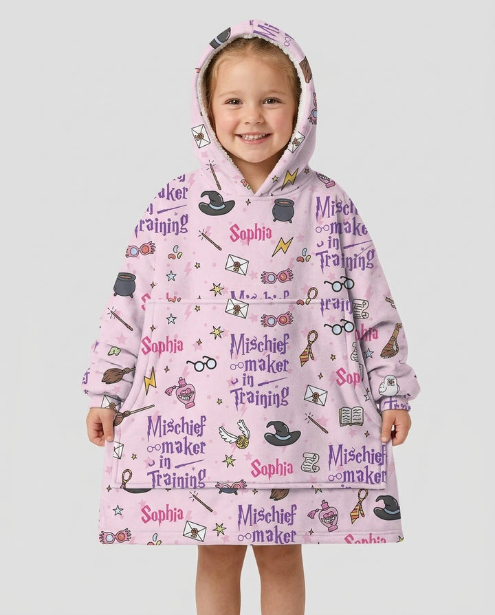 Custom Name Mischief Maker In Training Bamboo Blanket Hoodie