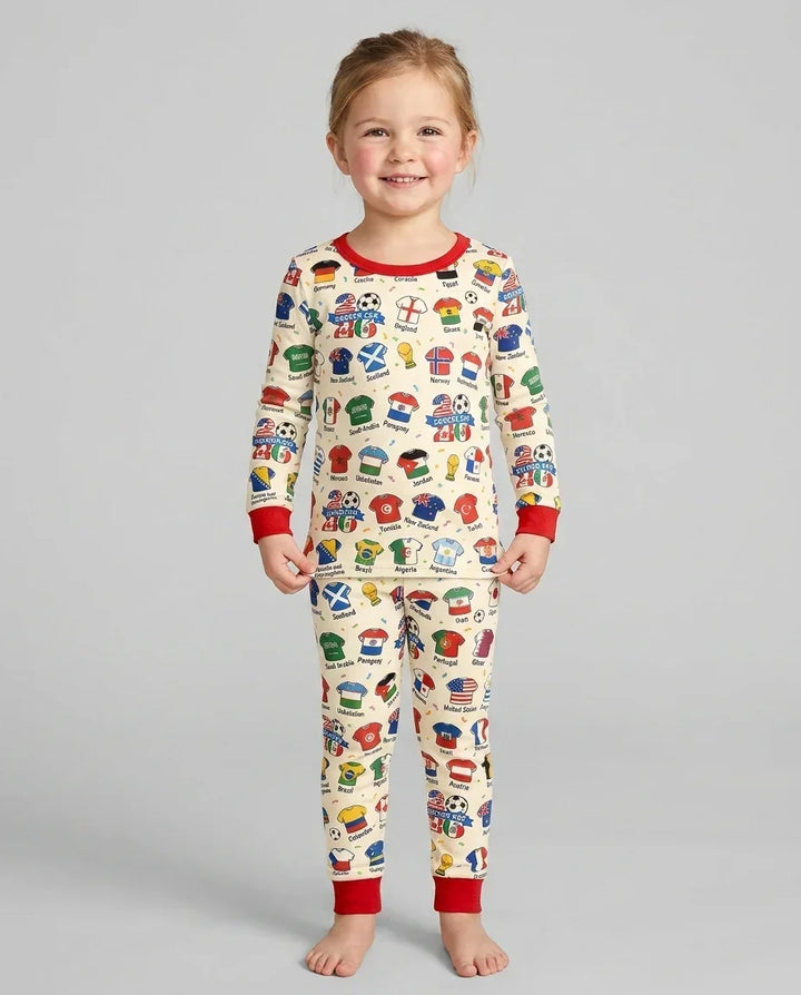 Zweiteiliges Langarm-Pyjama-Set mit Sommerfrüchten