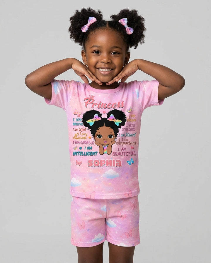 Zweiteiliges Pyjama-Set mit kurzen Ärmeln und Shorts im Sommer-Design