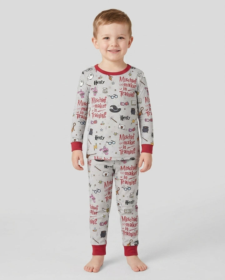 Custom Name Mischief Maker In Training Bamboo Two Piece Long Sleeve Pajama Set