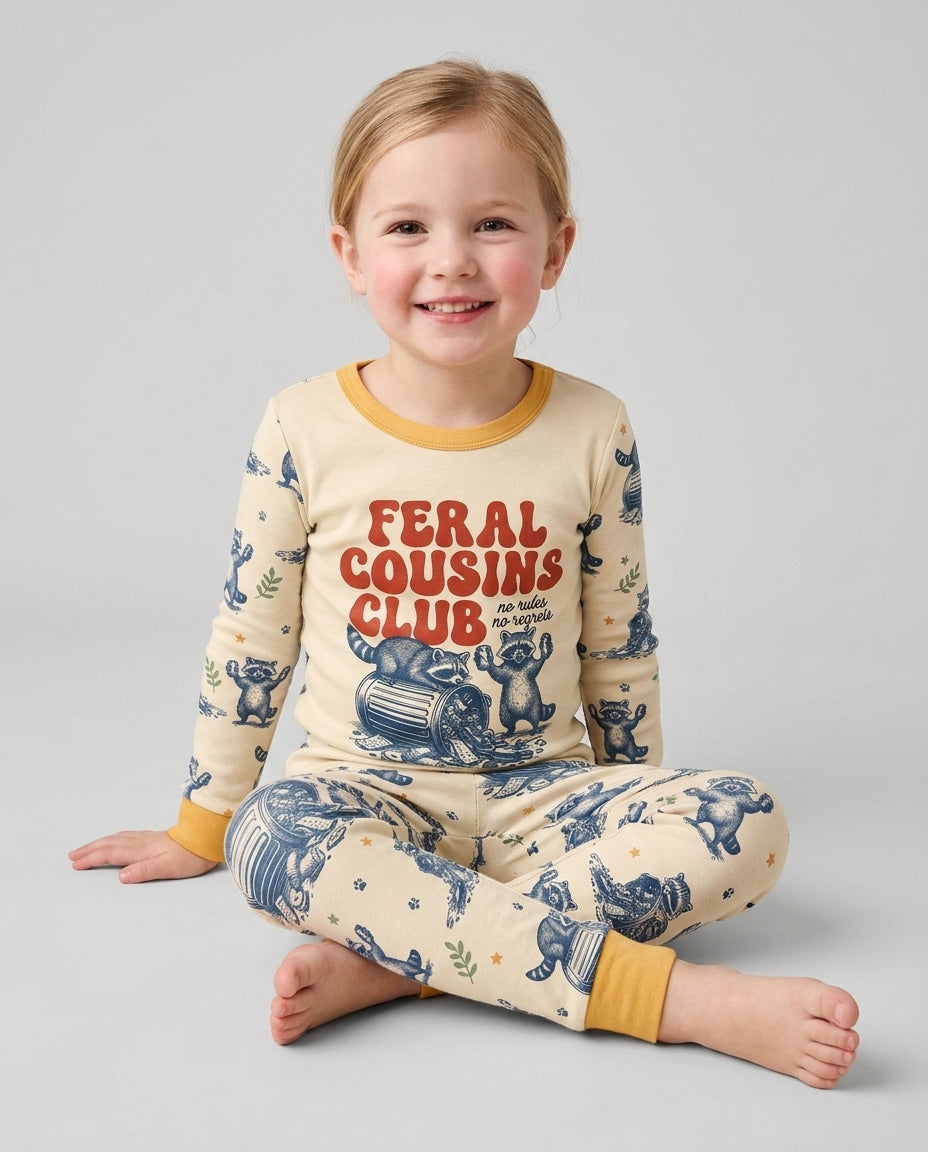 Feral Cousins Club Bamboo Two Piece Long Sleeve Pajama Set