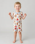 Zweiteiliges Pyjama-Set mit kurzen Ärmeln und Shorts im Sommer-Design