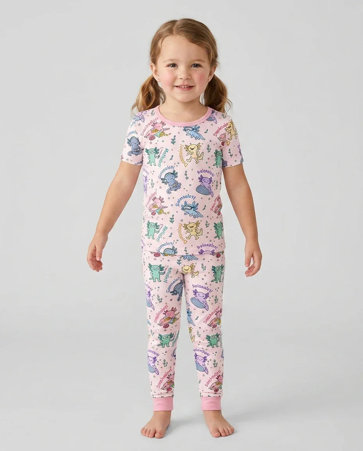 A Lotta Axolotls Bamboo Two Piece Short Sleeve Pajama Set