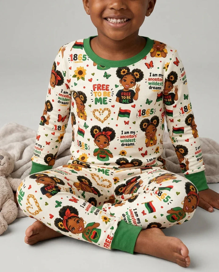 Zweiteiliges Langarm-Pyjama-Set mit Sommerfrüchten
