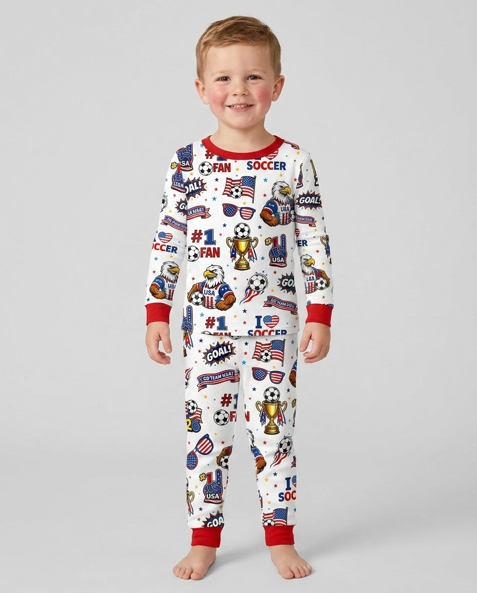 Zweiteiliges Langarm-Pyjama-Set mit Sommerfrüchten