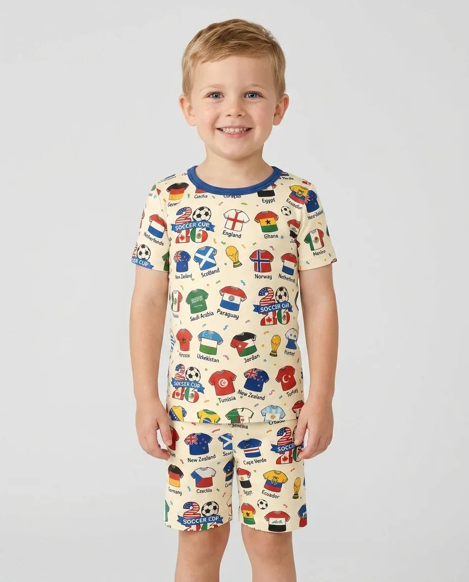 Schlafanzug-Set zweiteilig, kurze Ärmel, kurze Hose, Bambus