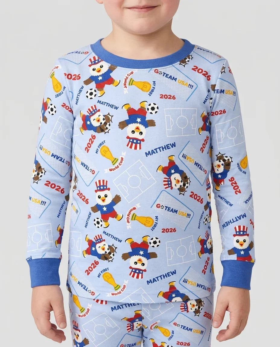 Zweiteiliges Langarm-Pyjama-Set mit Sommerfrüchten