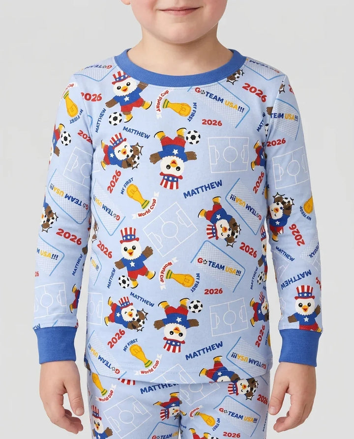 Zweiteiliges Langarm-Pyjama-Set mit Sommerfrüchten