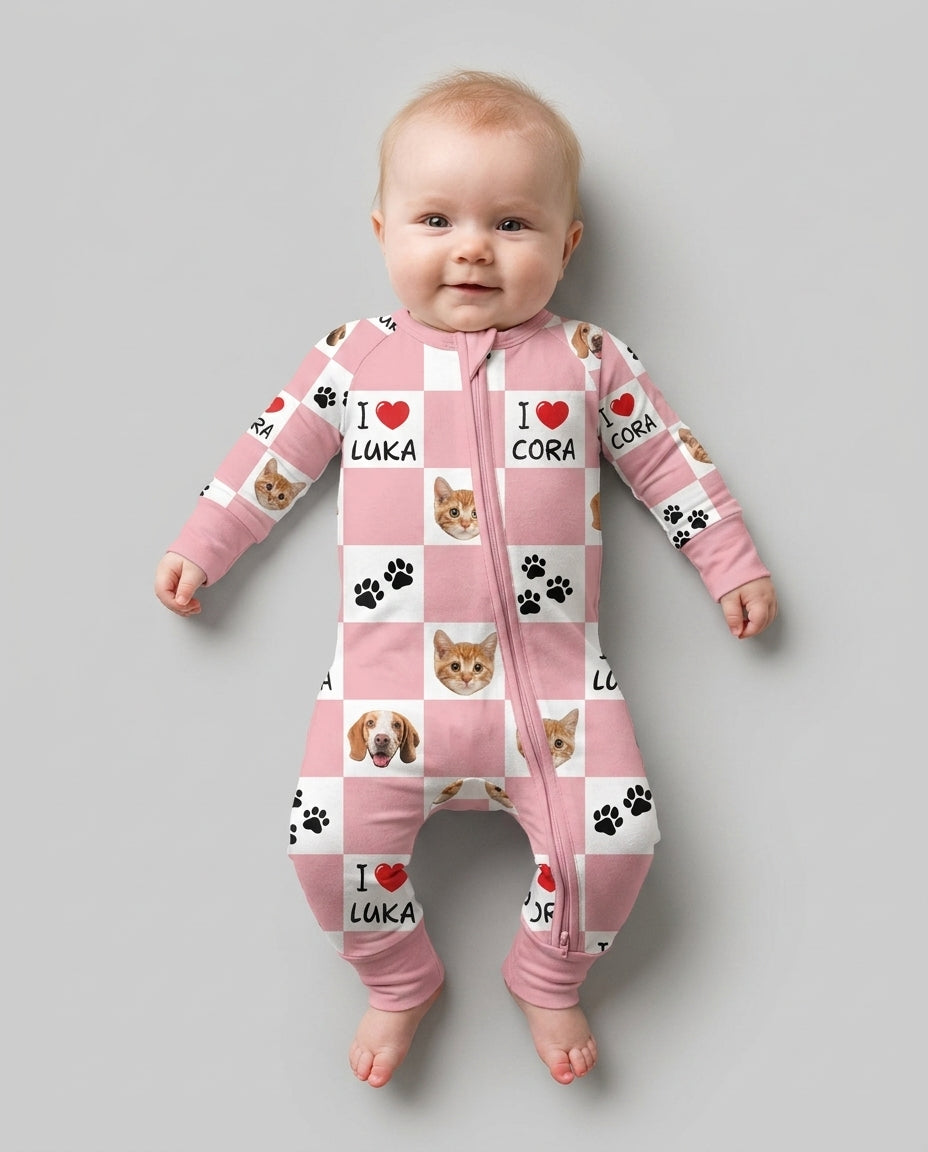 Custom Photo I Love My Best Friend Dog/Cat Bamboo Convertible Zippy