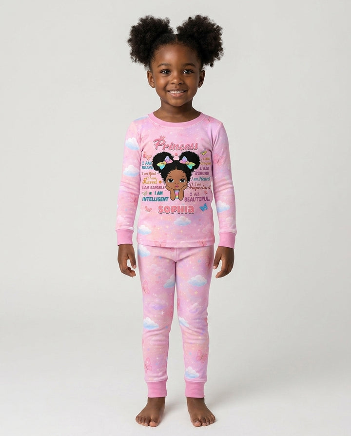Zweiteiliges Langarm-Pyjama-Set mit Sommerfrüchten
